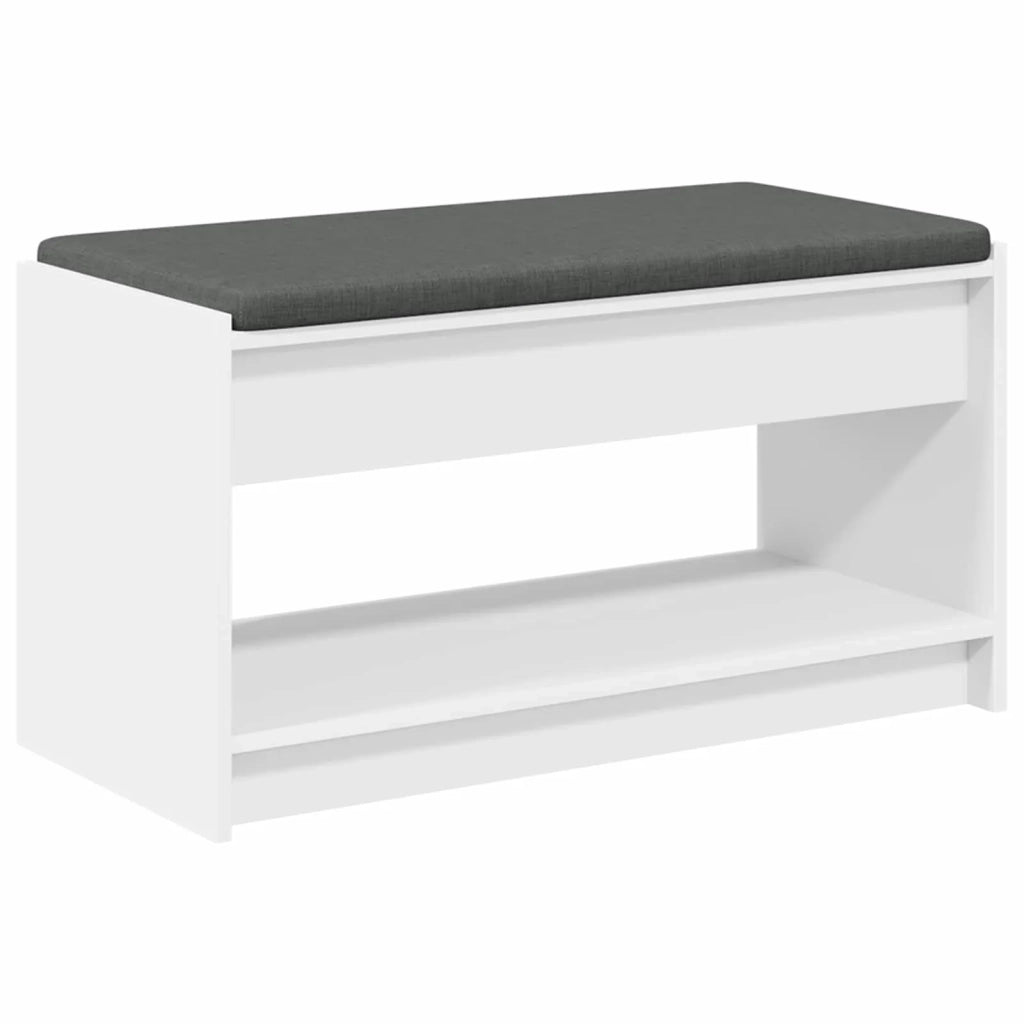 Panca per ingresso con cuscino Bianco 83 x 38 x 45 cm