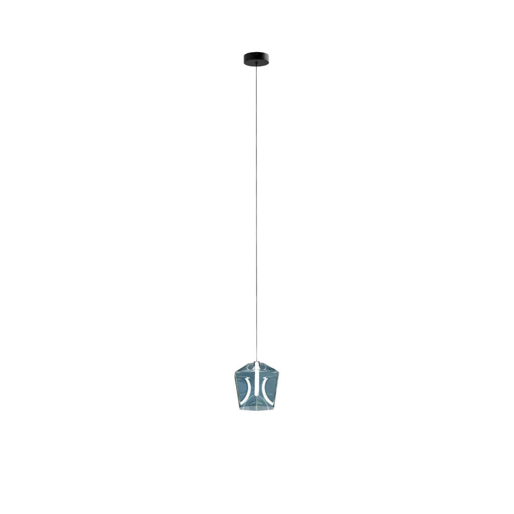 Lampada a sospensione COLORE vetro blu LED 6W Zuma