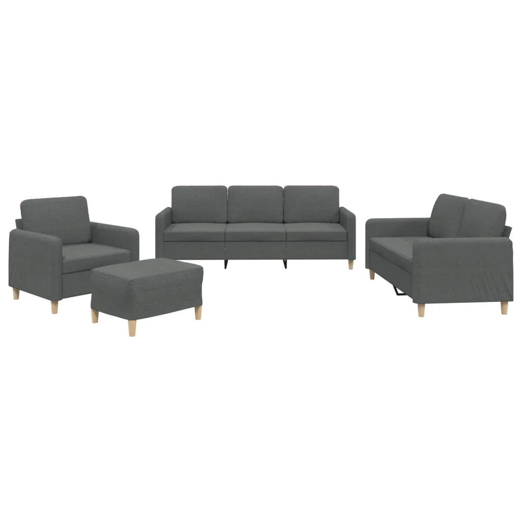 Set di Divani 4 pz con Cuscini Grigio Scuro in Tessuto 3202063