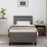 Letto a molle con materasso Grigio 90 x 200 cm Pelle sintetica 3339034