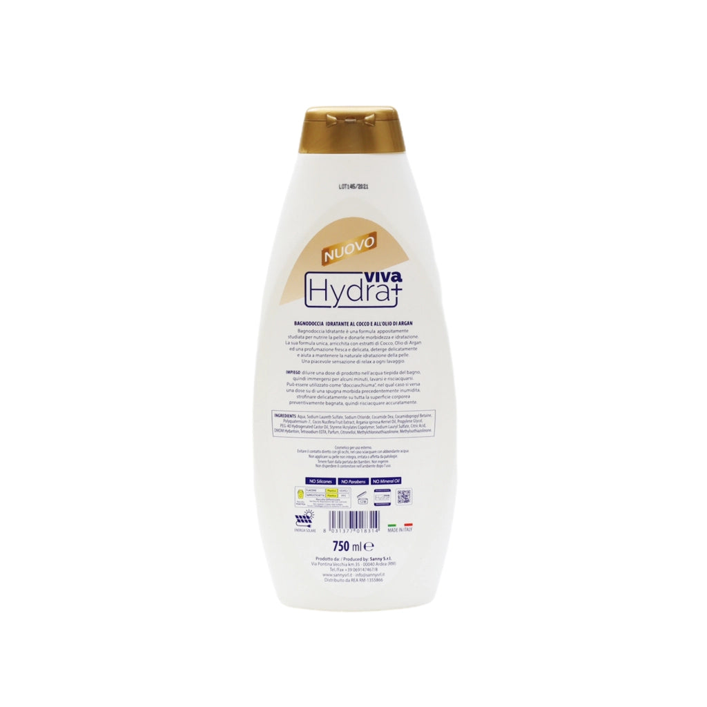 HYDRA VIVA+ BAGNODOCCIA IDRATANTE COCCO & ARGAN 750 ML