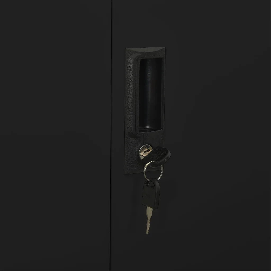 Armadio per Ufficio Nero 90x40x180 cm in Acciaio 336419