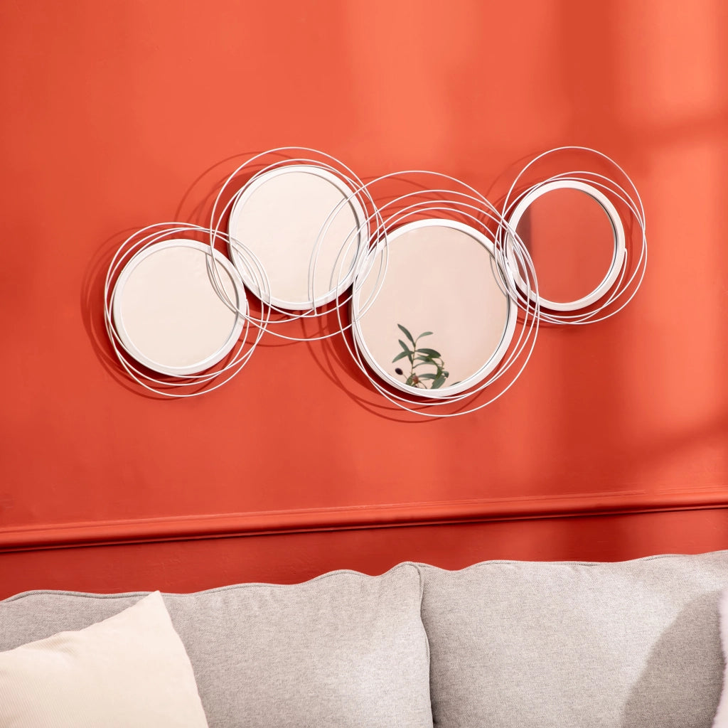 Set di specchi rotondi per parete ¨C Minimal ¨C 4 specchi, 107x56 cm
