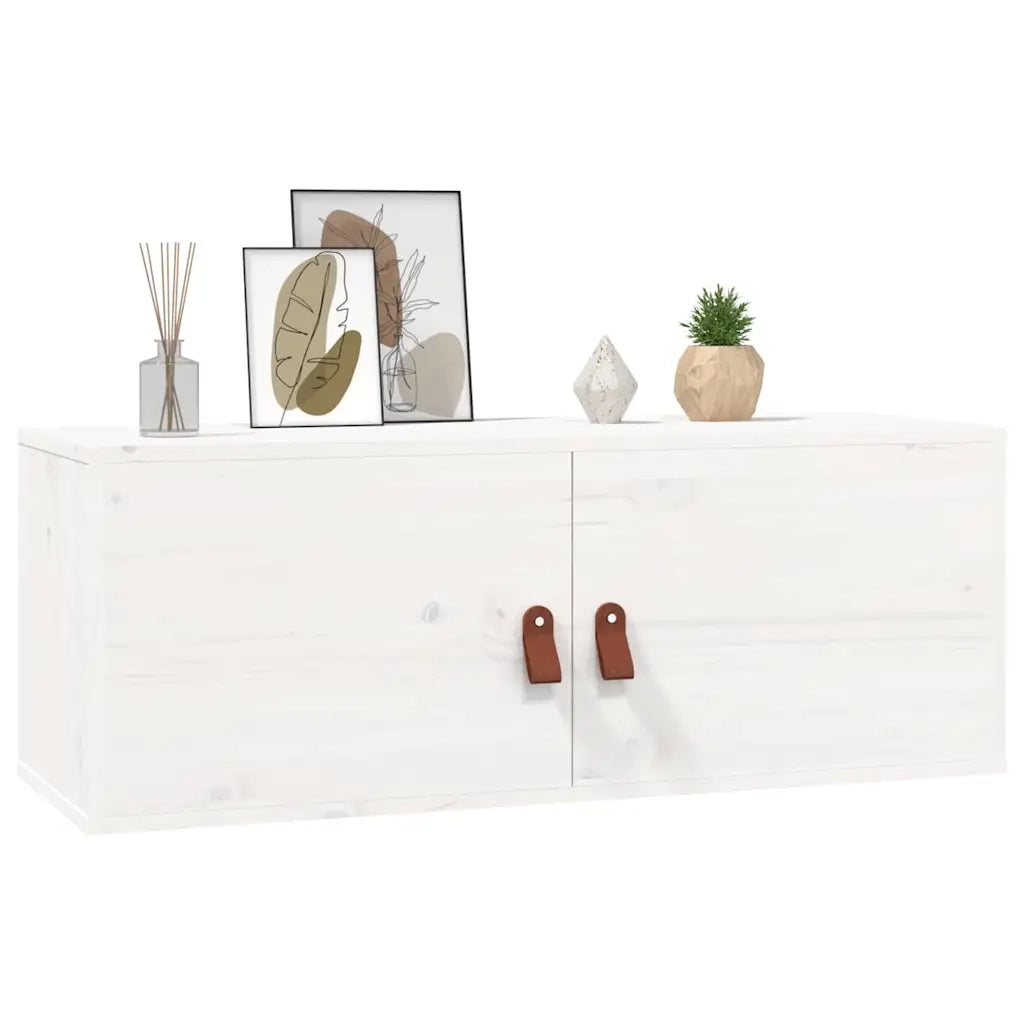 Pensile Bianco 80x30x30 cm in Legno Massello di Pino CFW9541243