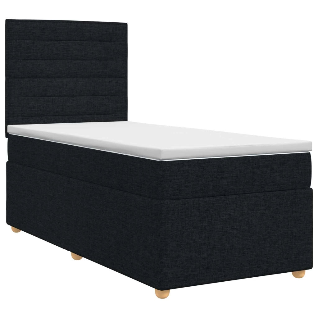 Letto box spring con materasso Nero 90 x 190 cm Tessuto 3453769