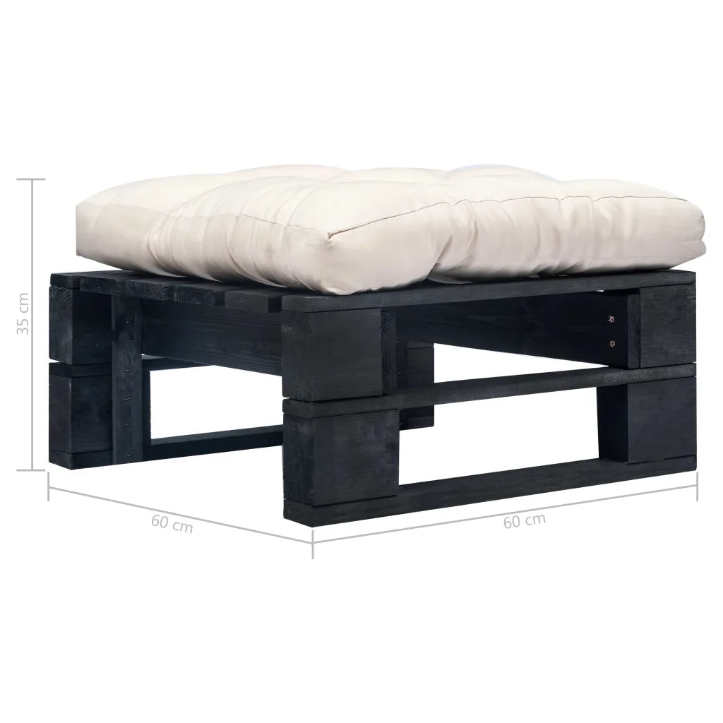 Divano da Giardino a Pallet con Cuscino Sabbia in Legno Nero 277407