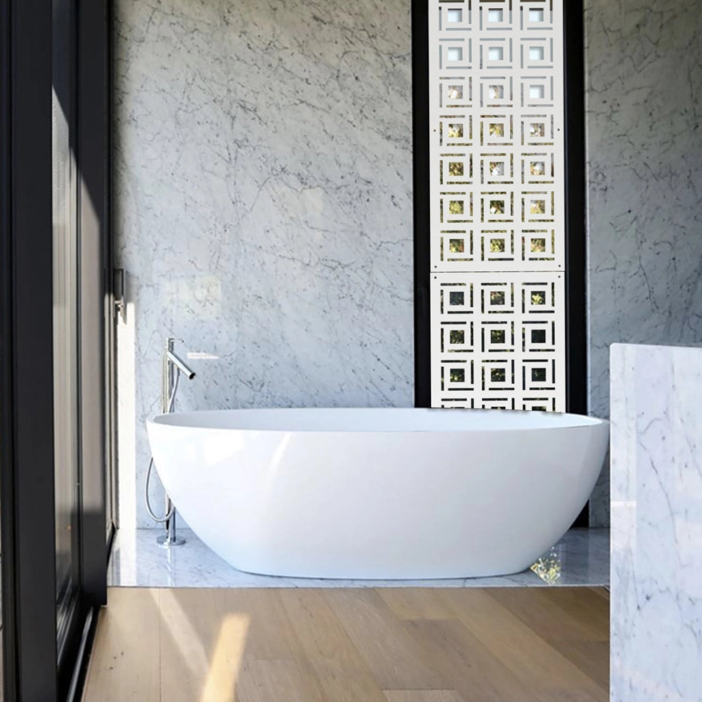 4SIDES - Pannello in PVC traforato - Parasole Misura: 47x94 cm, Colore: bianco