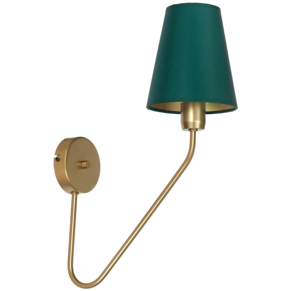 Applique Milagro Victoria verde ottone in tessuto E27 60W