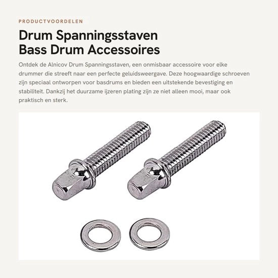 Accessori per Batteria - Stanghe di Tensione 5mm - 2 Pezzi - Piastrina di Acciaio - Accessori per Batteria - Lunghezza 34,5mm - Facile da Installare - Stanghe per Batteria