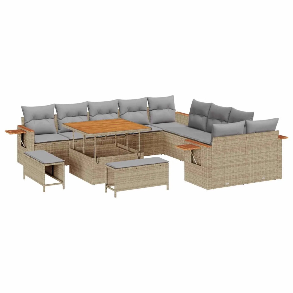 Set Divano da Giardino 13 pcs Beige polyrattan 3363097