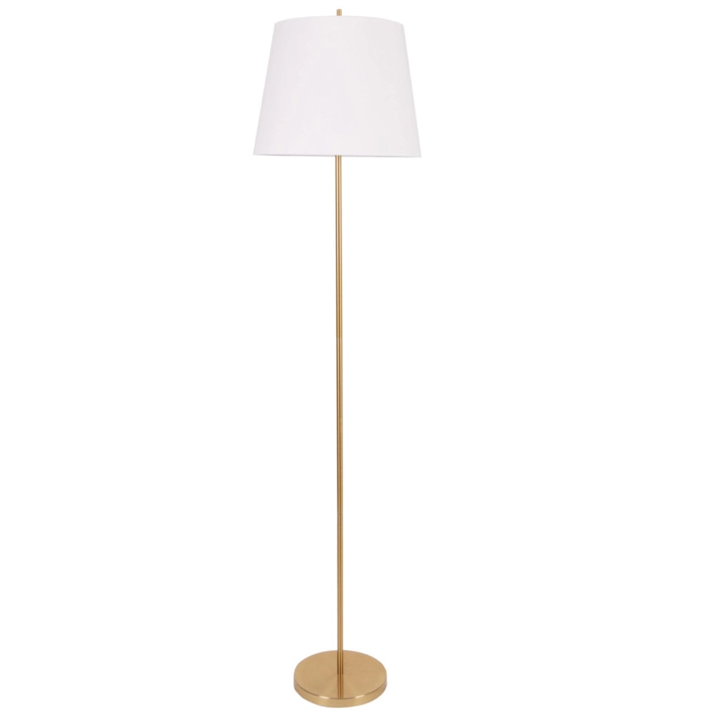 Lampada da terra Elena oro con paralume bianco E27 Polux