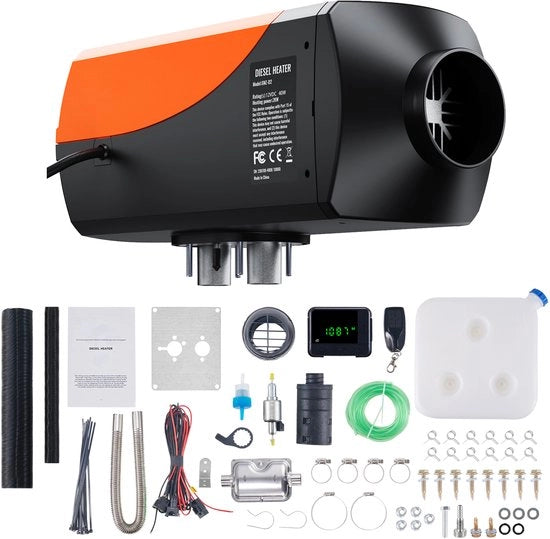Luce di riscaldamento dell'aria, 12 V, 2 kW, con schermo LCD e telecomando per auto, autobus, camper