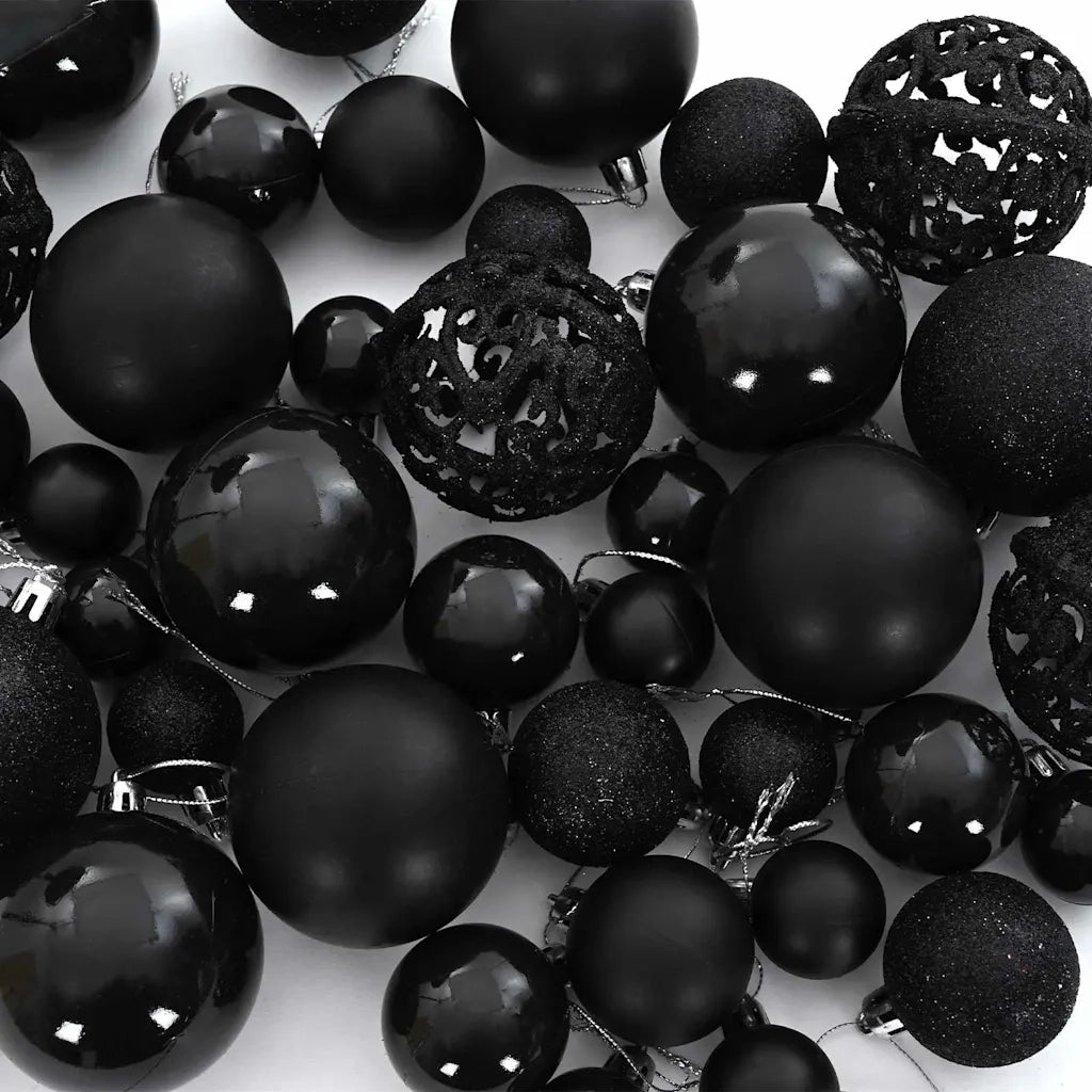 Set di Palle di Natale con 150 LED 61 pcs Nero Plastica 42018827