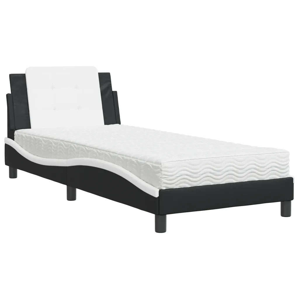 Giroletto senza Materasso Zadar Nero e Bianco 80x200 cm in Similpelle