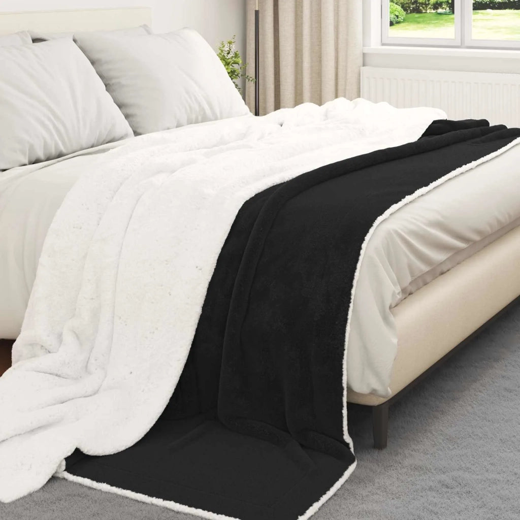 Coperta Nero 220 x 240 cm Panno 42016995