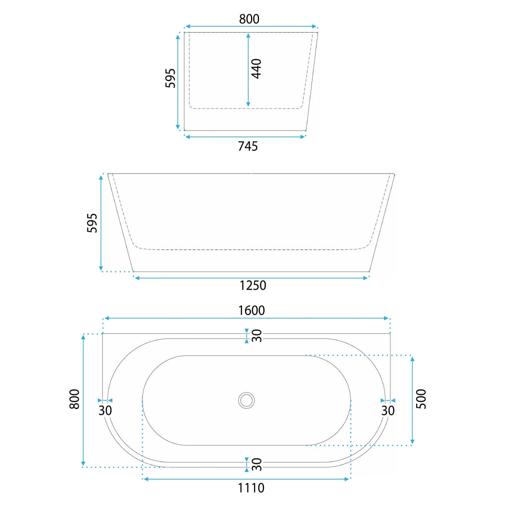 Vasca Bagno A Parete Capri 160cm