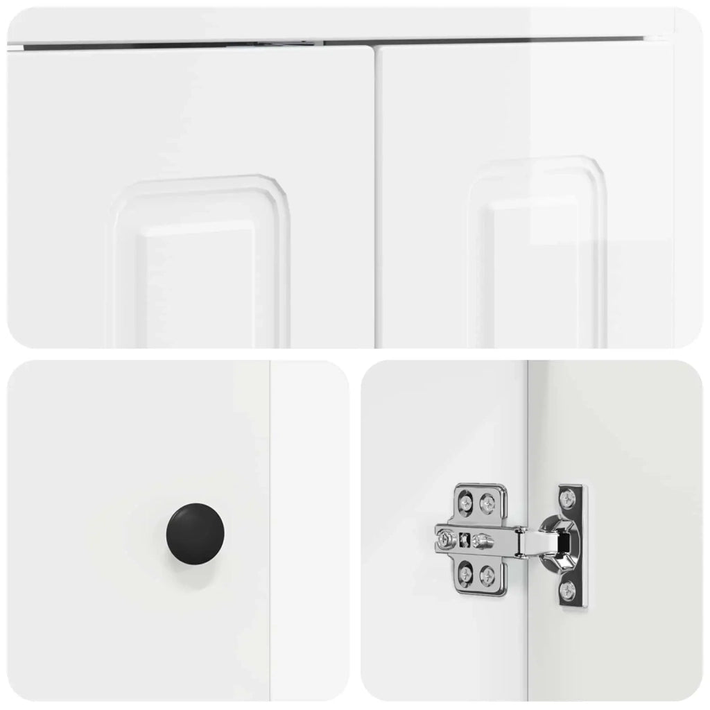 Mobiletto da bagno sotto il lavello Bianco Lucido 890008
