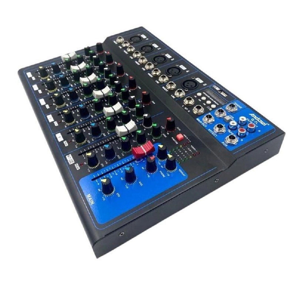 Trade Shop - Console Missaggio Mixer Professionale 7 Channel Mixing Serie Usb Bluetooth Q-7l -