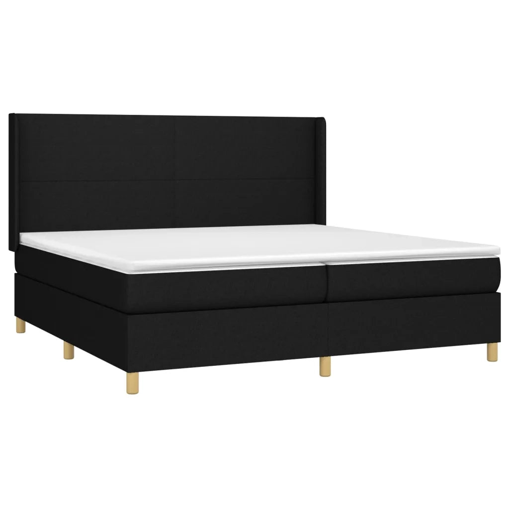 Letto a Molle Materasso e LED Nero 200x200cm in Tessuto 3138743