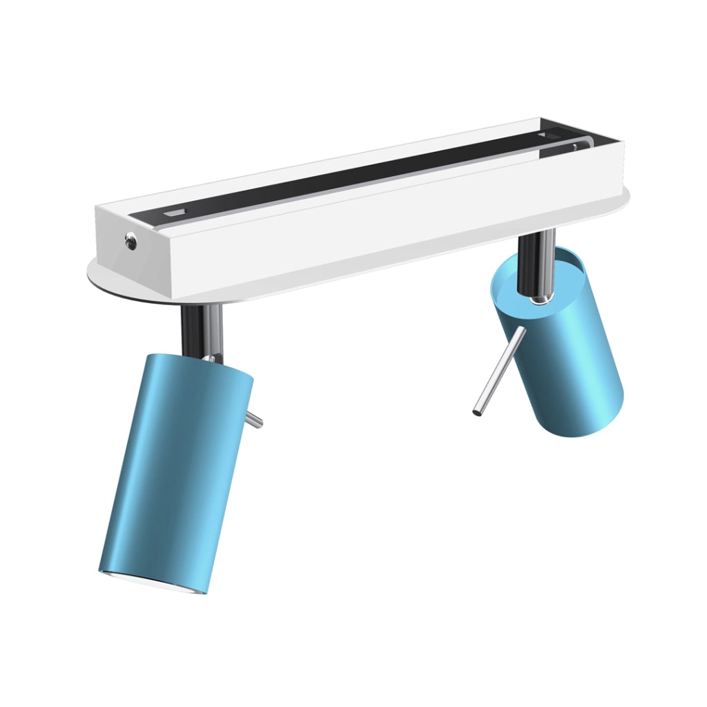 Plafoniera da soffitto Preston 2 luci GU10 blu cromo