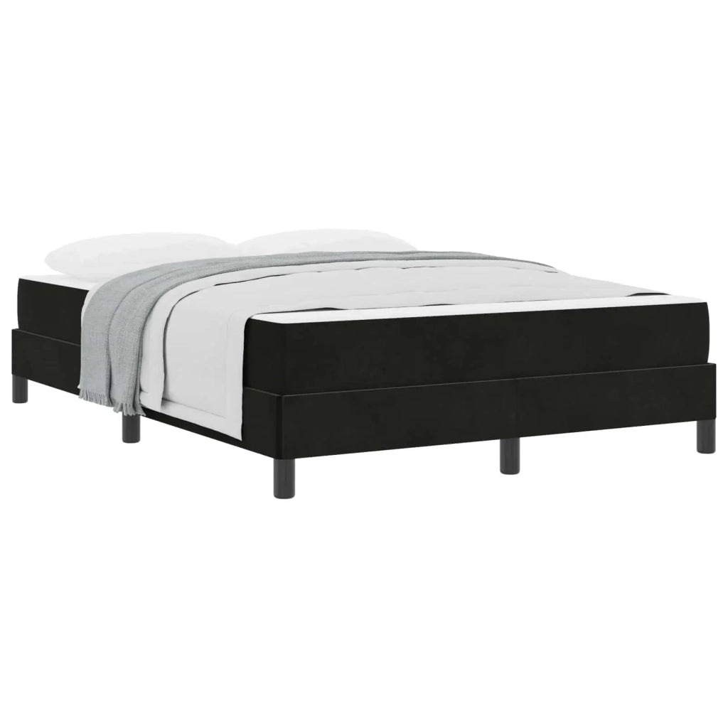Letto a molle con materasso Nero 160 x 210 cm Tessuto