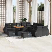 Set Divano da Giardino 13 pcs Nero polyrattan 3361929