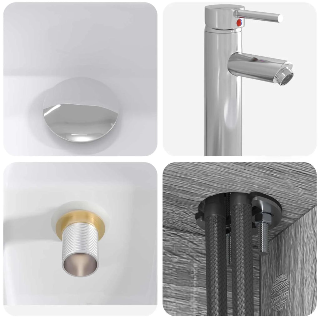 Set di mobili per il bagno 4 pz Sonoma grigio 3406868