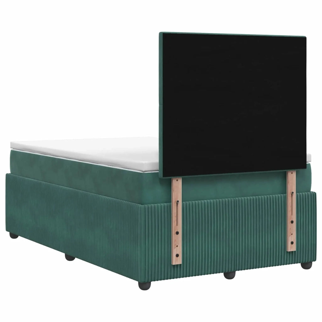 Letto Box Spring LED con Materasso Verde Scuro 120 x 190 cm 3456026