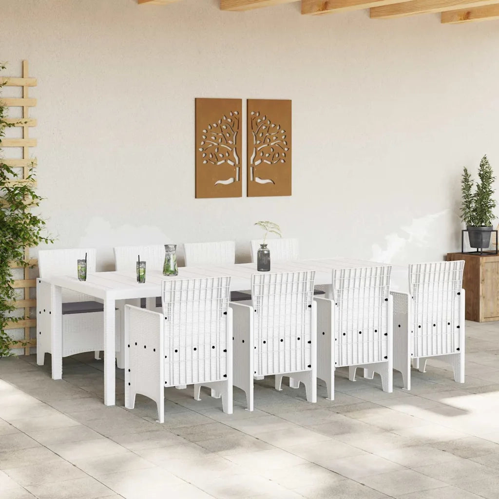 Set da Pranzo per Giardino 9 pcs Grigio chiaro Polipropilene