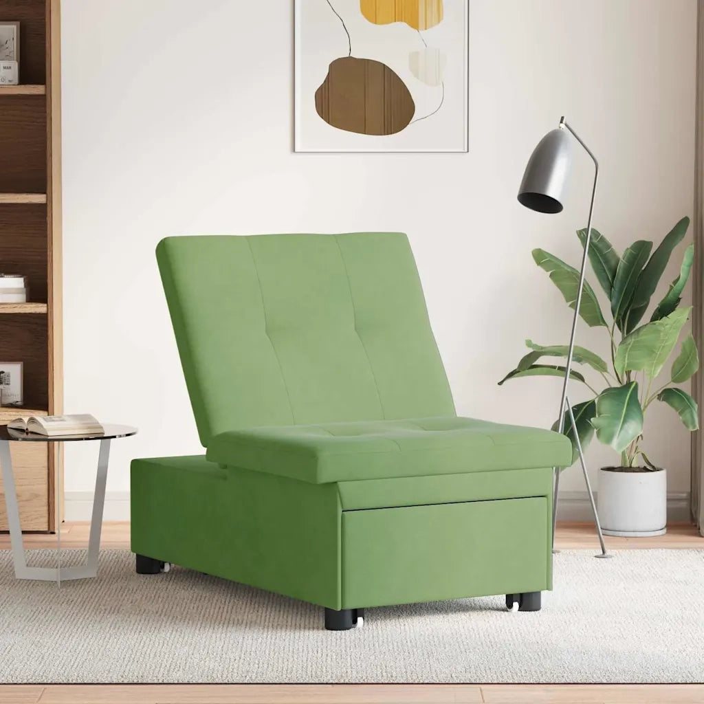Divano letto Verde chiaro 194 x 67 x 82 cm Velluto 42008597