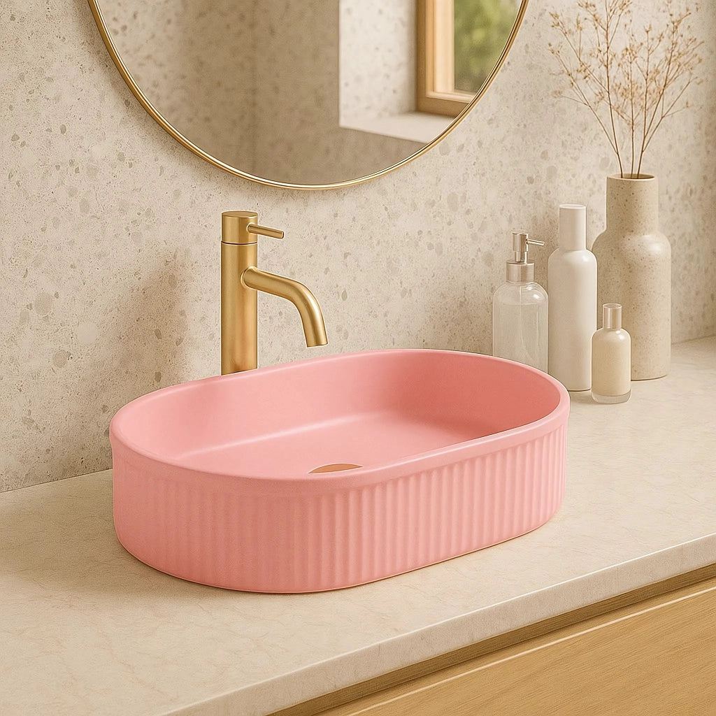 Lavabo Da Appoggio Rea Vanda Bubble Gum Matt