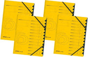 Archivio A4, 12 compartimenti elastici, giallo, 1 pezzo (lotto da 4)
