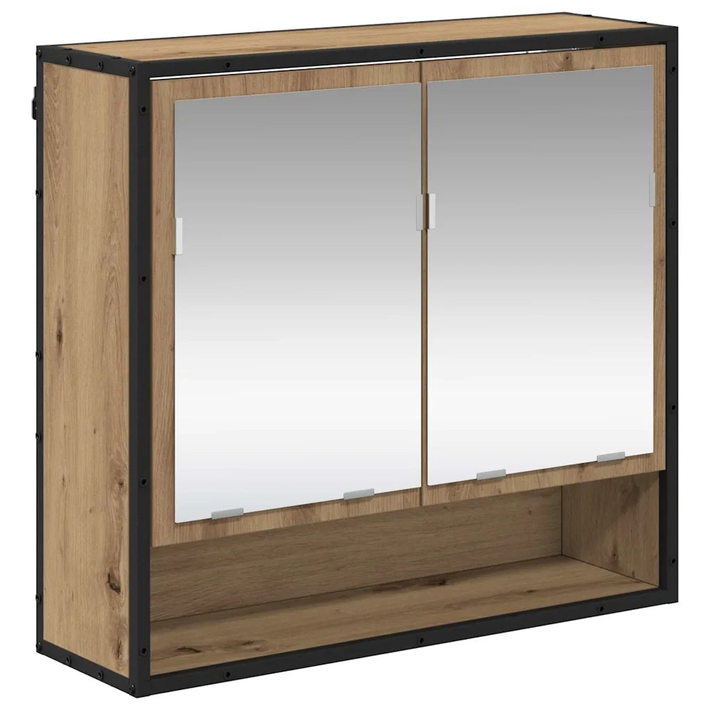 Scaffale da parete con porta Rovere artigianale 65 x 20 x 60 cm 883612
