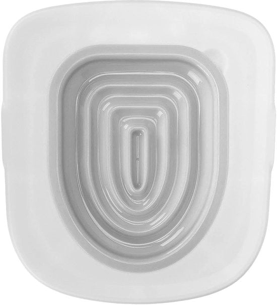 Set di allenamento per gatto, allenatore per gatto professionale, seduta per gatto con contenitore blu in disegno a dente, sistema di allenamento per gatto per tutte le età (contenitore bianco, 1 contenitore grigio)