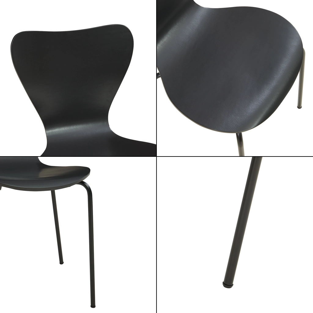Set di 4 Sedie da Sala Essunga Impilabili - Nero [en.casa]