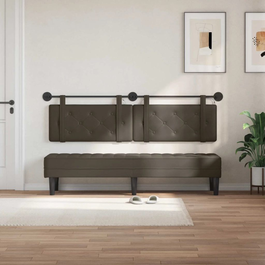Testiera sospesa Con luce LED Grigio Similpelle 3424235