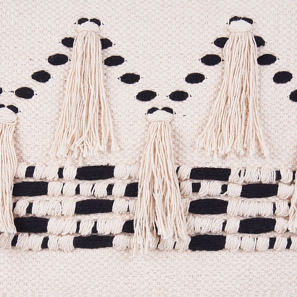 Set di 2 cuscini decorativi in cotone beige 45 x 45 cm con nappe Boho Decor