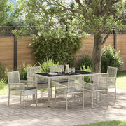 Set da Pranzo per Giardino 7 pcs Grigio chiaro polyrattan 3334898