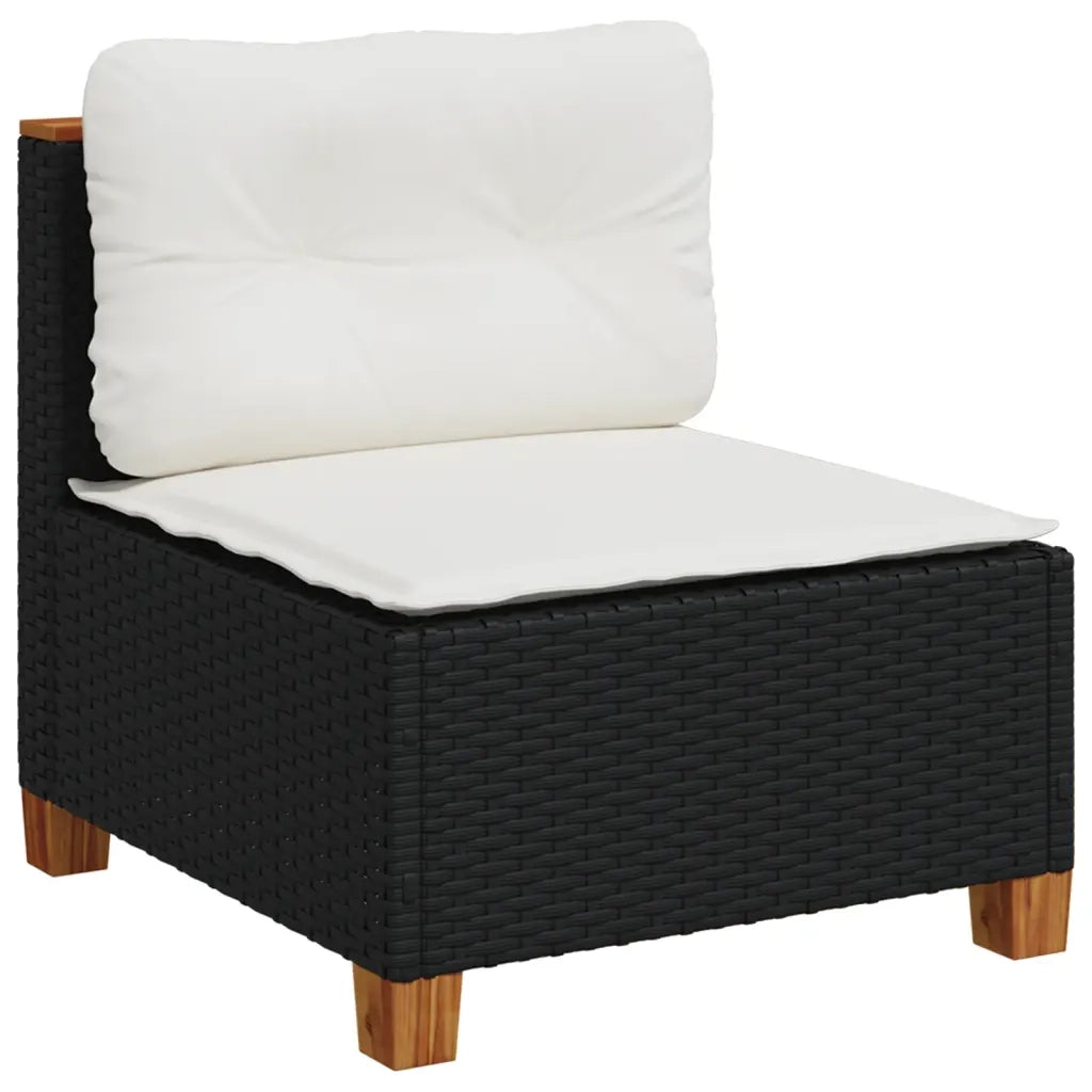 Set Divani da Giardino con Cuscini 7pz Nero Polyrattan 3261875