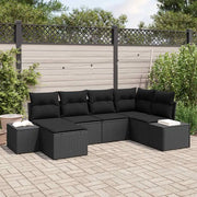 Set Divano da Giardino con cuscino 6 pcs Nero polyrattan 3355802