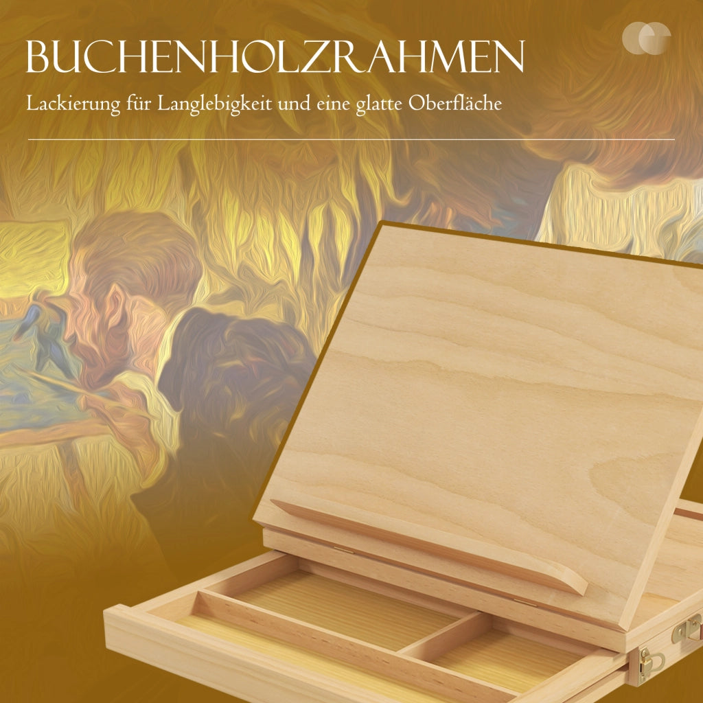 Tavolino da caff¨¨ con cassetto e ripiani ¨C zephmum ¨C legno massello naturale 60x40x60