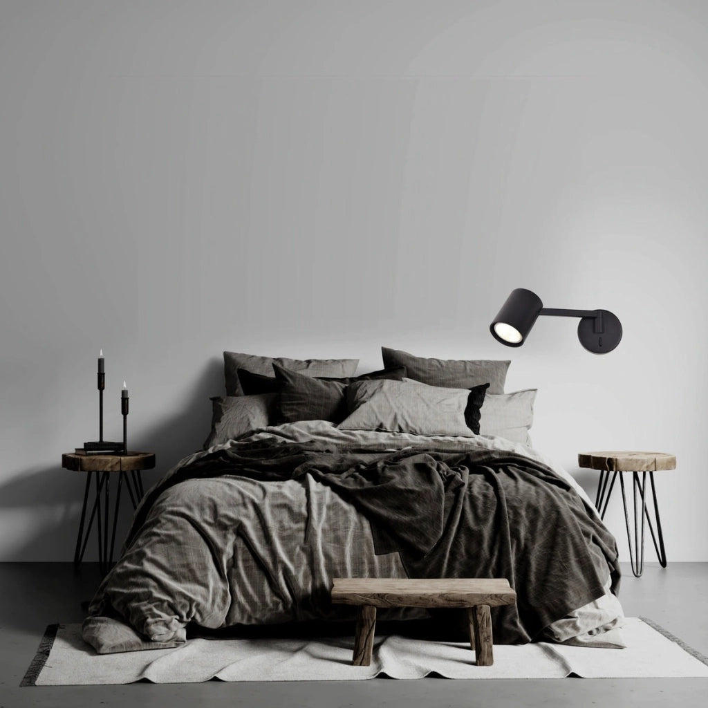 Applique nero moderno orientabile braccio GU10 10W Snow