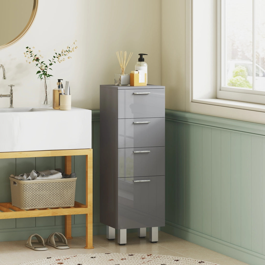 Armadietto da bagno con 4 cassetti ¨C Minimal ¨C grigio
