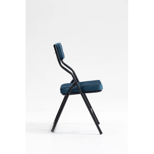 Sedie Pieghevoli con Cuscino Set 2 Pezzi ¨C MINIMAL ¨C Blu, Imbottite, Portatili