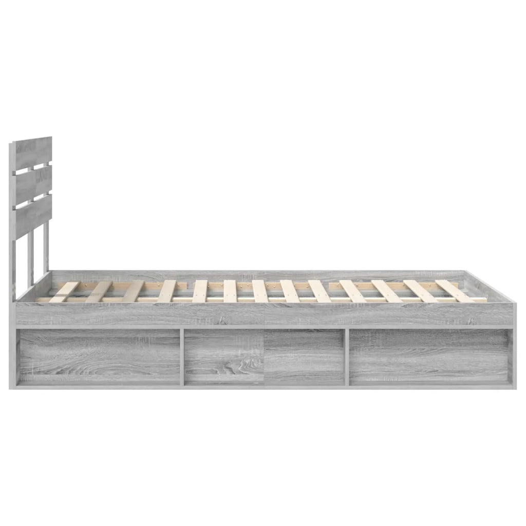 Struttura del letto-Giroletto Grigio Sonoma 120 x 190 cm Pino massello 537056
