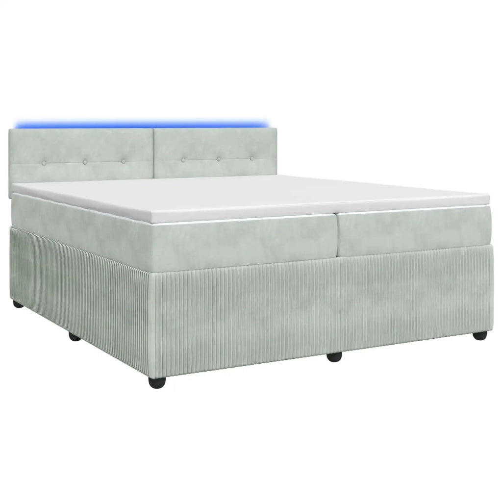 Letto box spring con materasso Grigio Chiaro 200 x 200 cm 3453209