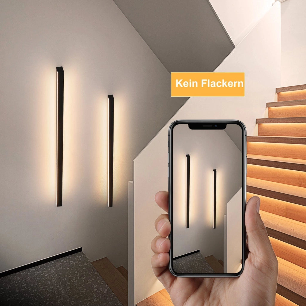 ZMH Applique da parete a LED moderna nera da 100cm per interni luce su e giù da 15W per corridoio