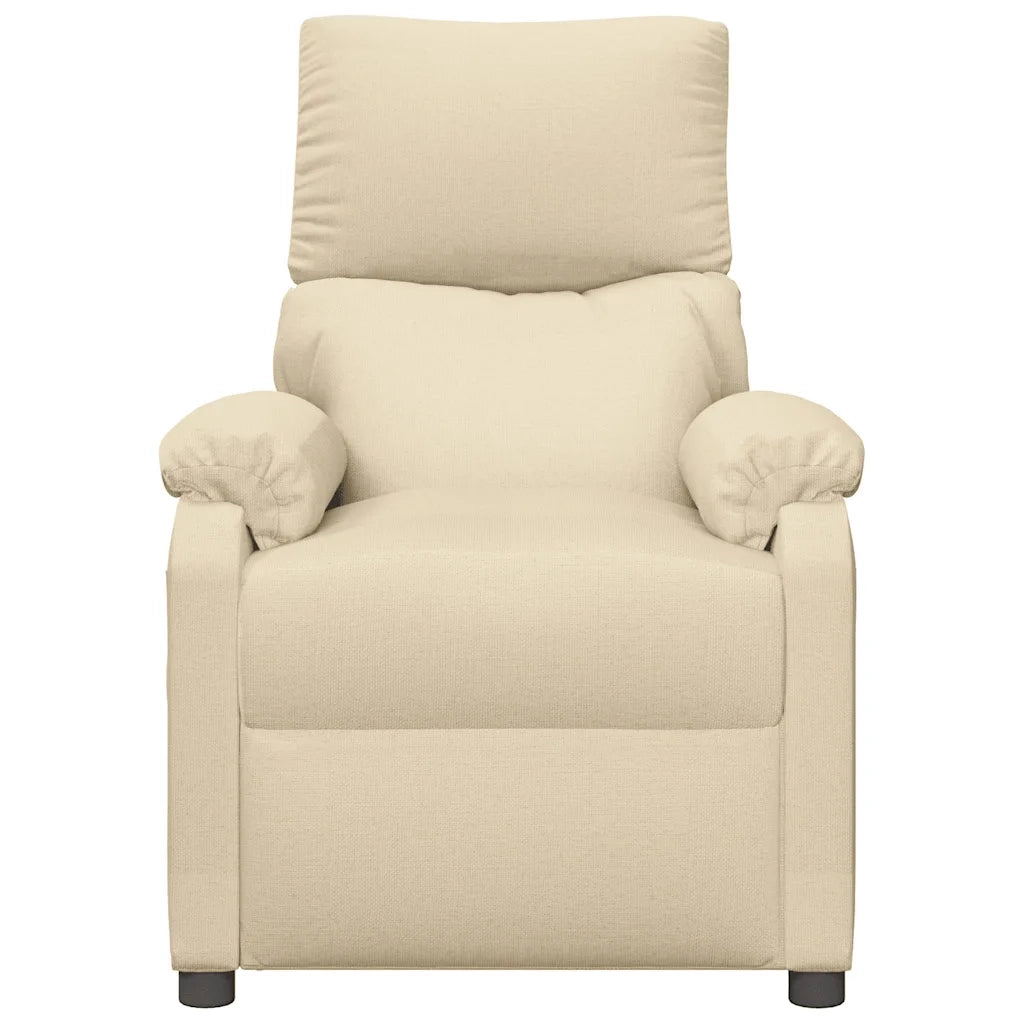 Poltrona | Sedia Relax Reclinabile in Tessuto Crema