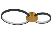 Plafoniera LED moderna nero oro doppio-ring 20W Reality