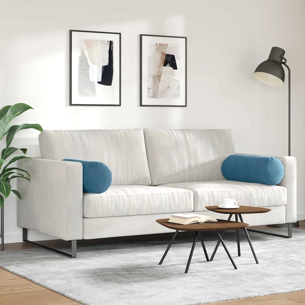 Cuscini a rullo 2 pz | Cuscini per sedie Blu ? 25 x 70 cm Tessuto in Cords